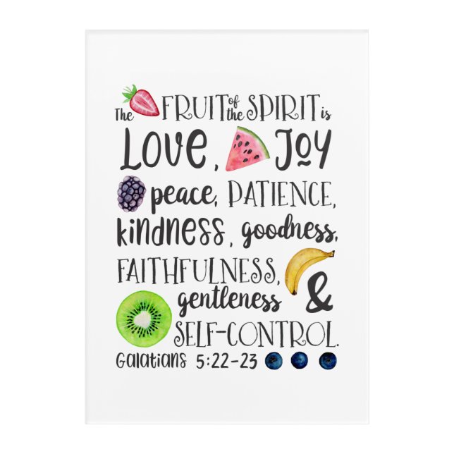 Fruit of the Spirit, Bible Verse Acrylic Print (Front)