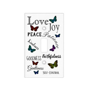 Fruit of the Spirit Bible Verse Butterfly Light Switch Cover