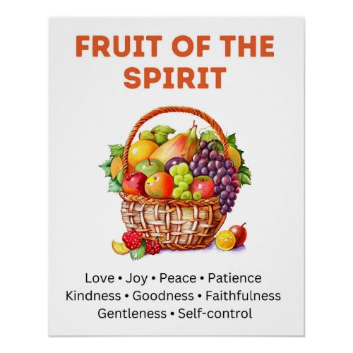 Fruit of the spirit bible verse Christian print