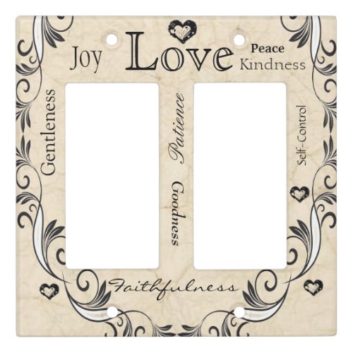Fruit of the Spirit Bible Verse DOUBLE lightswitch Light Switch Cover