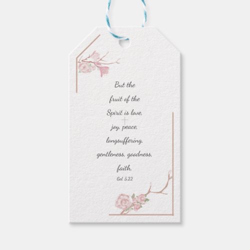 Fruit of the Spirit Bible Verse Floral  Gift Tags