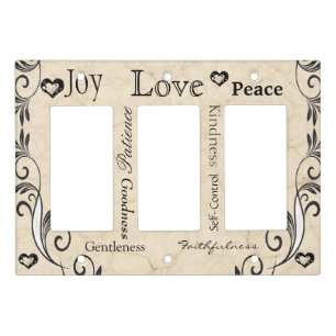 Fruit of the Spirit Bible Verse TRIPLE lightswitch Light Switch Cover