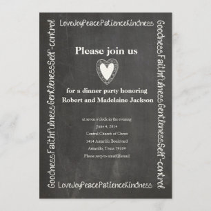 Fruit of the Spirit Chalkboard Anniversary Party Invitation