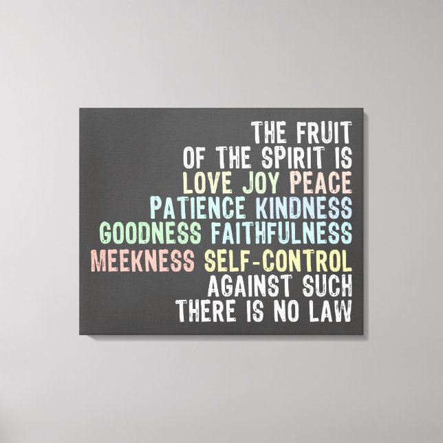 Fruit of the Spirit Chalkboard Look Bible Verse Canvas Print (Front)