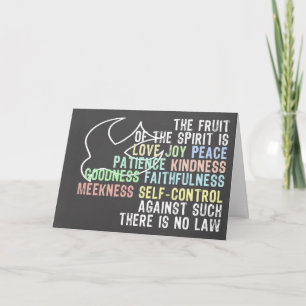 Fruit of the Spirit Chalkboard Look Bible Verse Letterpress Thank You Card