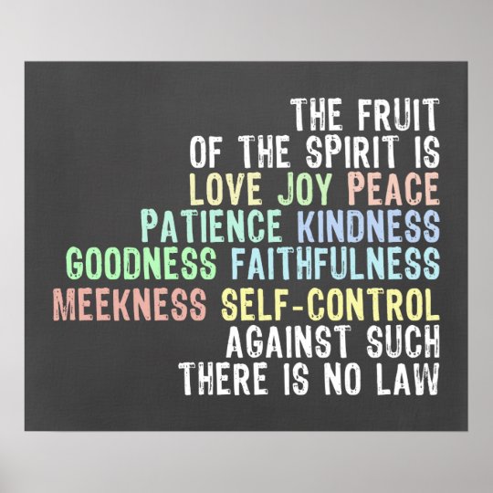 Fruit of the Spirit Chalkboard Look Bible Verse Poster | Zazzle.com