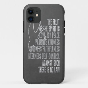 Fruit of the Spirit Chalkboard Look with Dove iPhone 11 Case