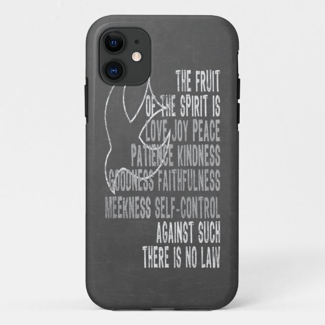 Fruit of the Spirit Chalkboard Look with Dove Case-Mate iPhone Case (Back)
