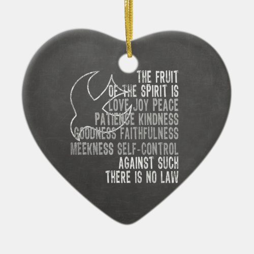 Fruit of the Spirit Chalkboard Look with Dove Ceramic Ornament