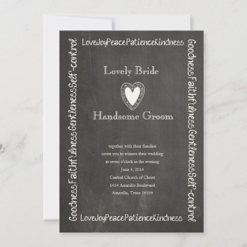Fruit of the Spirit Chalkboard Wedding Invitation