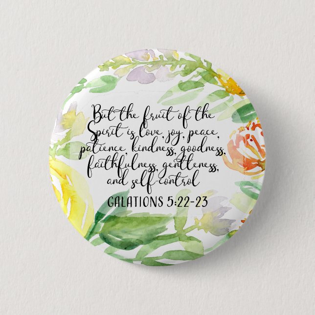 Fruit of the spirit | Christian Art Button (Front)