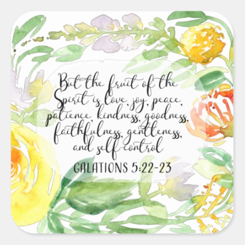 Fruit of the spirit  Christian Art Square Sticker