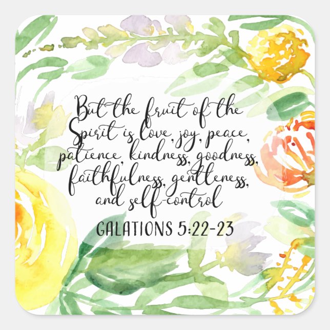 Fruit of the spirit | Christian Art Square Sticker (Front)