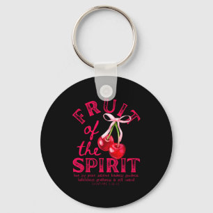Fruit Of The Spirit Christian Coquette Pink Bow Ch Keychain