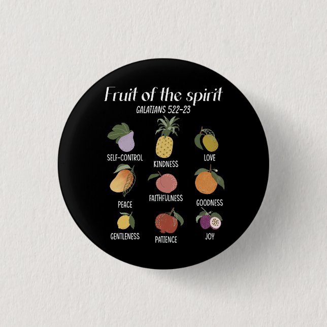 Fruit Of The Spirit Christian Faith Jesus God Love Button (Front)