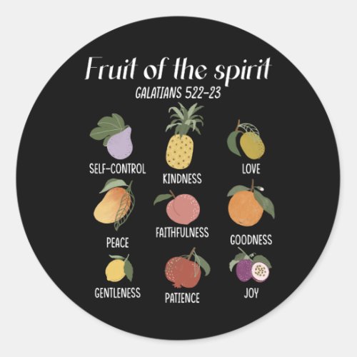 Fruit Of The Spirit Christian Faith Jesus God Love Classic Round Sticker