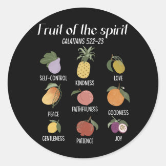 Fruit Of The Spirit Christian Faith Jesus God Love Classic Round Sticker