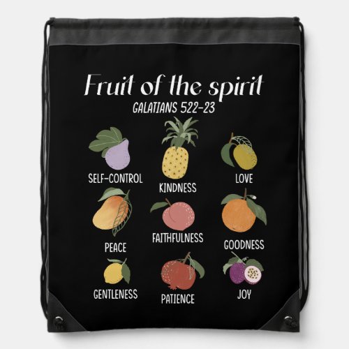 Fruit Of The Spirit Christian Faith Jesus God Love Drawstring Bag