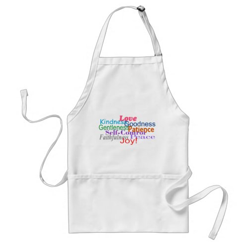 Fruit of the Spirit Colorful Typography Adult Apron