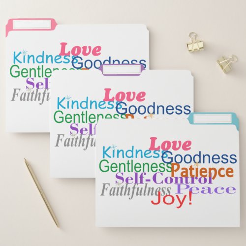 Fruit of the Spirit Colorful Typography File Folder