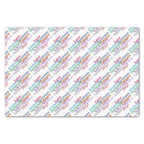 Fruit of the Spirit Colorful Typography Tissue Paper