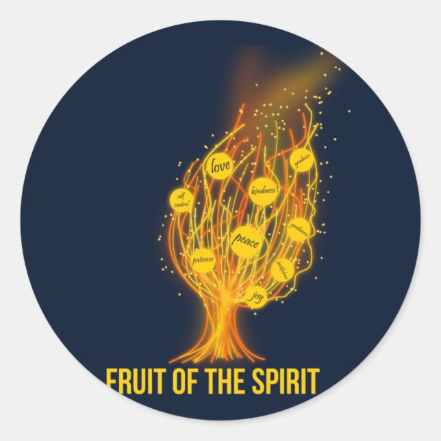 Fruit of the Spirit - Galatians 5:22-23 Classic Round Sticker (Front)