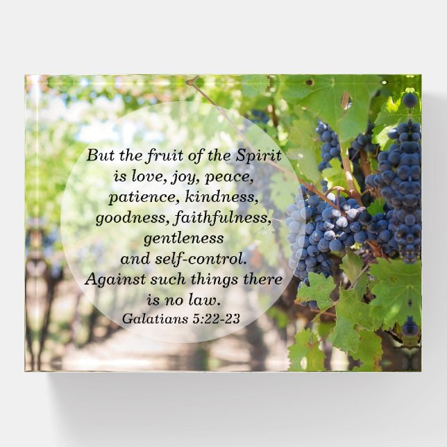 Fruit of the Spirit Glass Paperweight (Front)