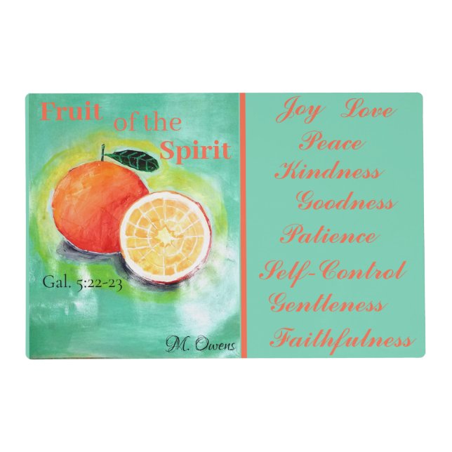 Fruit Of The Spirit Laminated Placemats (Front)