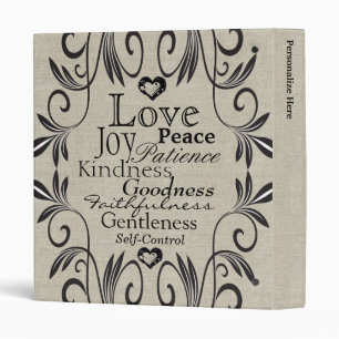 Fruit of the Spirit Linen Look Personalized Recipe Binder