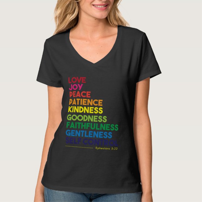 Fruit of the Spirit Love Joy Peace Christian T-Shirt (Front)