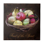 Fruit of the Spirit, Painted Brown Basket Tile