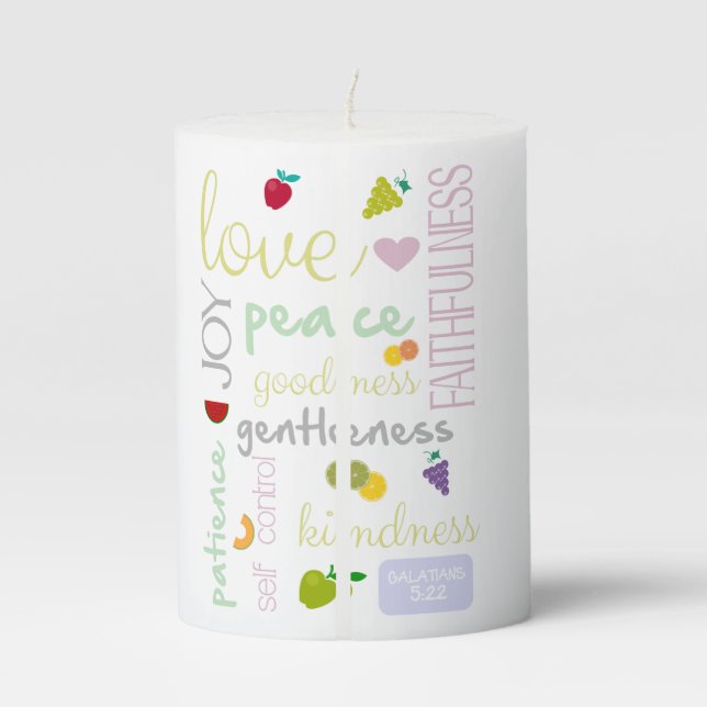 fruit of the spirit pillar candle (Back)