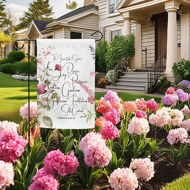 Fruit of the Spirit pink floral Garden Flag (Creator Uploaded)