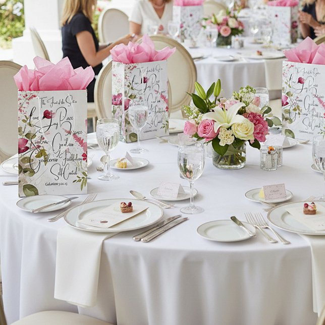 Fruit of the Spirit pink floral Medium Gift Bag (Creator Uploaded)