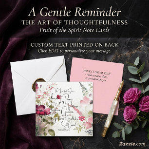 Fruit of the Spirit pink floral Note Card
