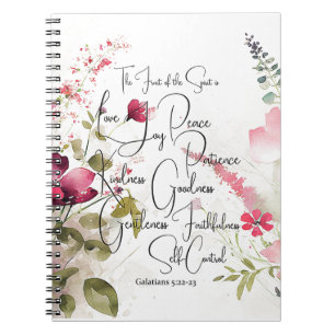 Fruit of the Spirit pink floral Notebook