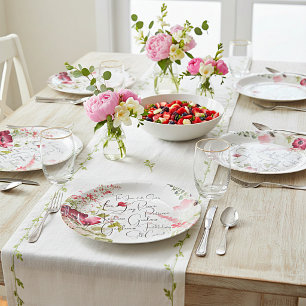 Fruit of the Spirit pink floral Paper Plates