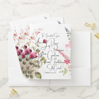 Fruit of the Spirit pink floral Pocket Folder