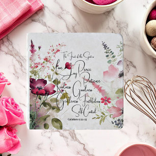 Fruit of the Spirit pink floral Trivet