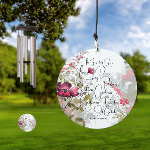 Fruit of the Spirit pink floral Wind Chime