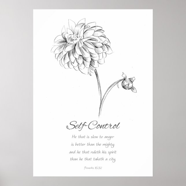 Fruit of the Spirit Proverbs 16:32 Scripture  Poster (Front)