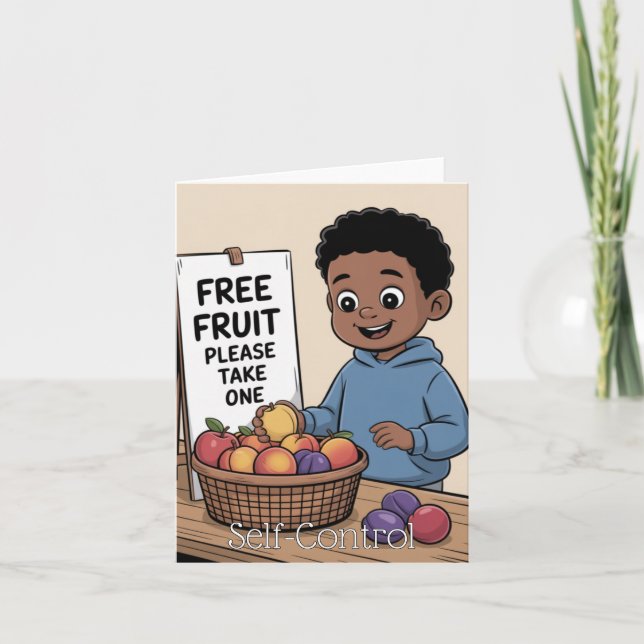Fruit of the Spirit: Self-Control Kid's Card (Front)