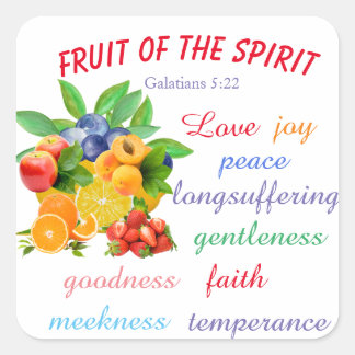 Fruit of the Spirit Square Sticker