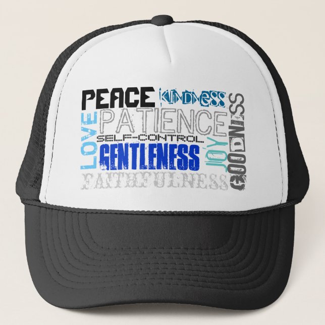 Fruit of the Spirit Trucker Hat (blue print) (Front)