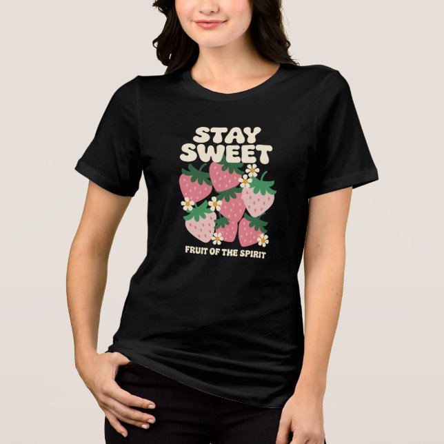 Fruit Of The Spirit With Strawberries Tri-Blend Shirt (Front)