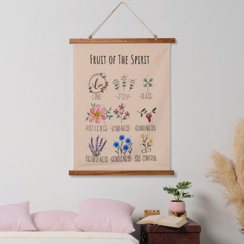 Fruit of the Spirit Wood Topped Wall Tapestry