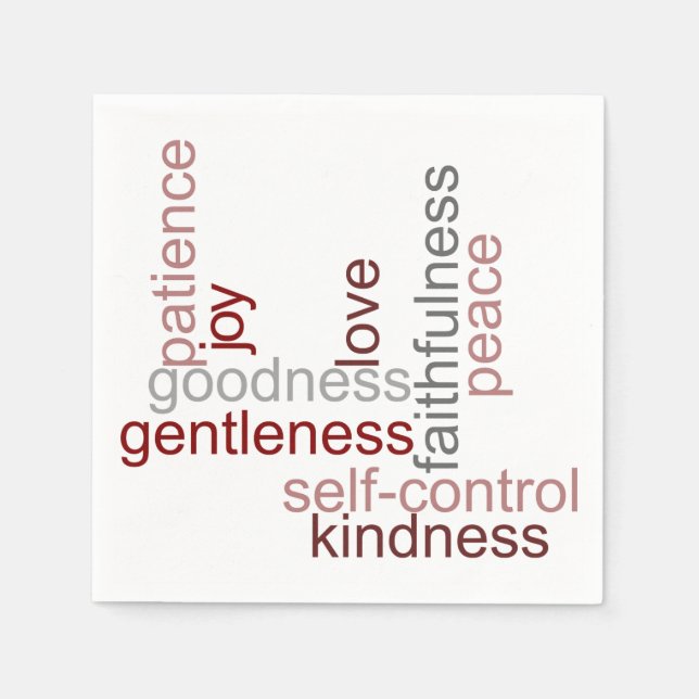 Fruit of the Spirit Word Art Napkins (Front)