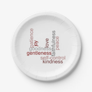 Fruit of the Spirit Word Art Paper Plates