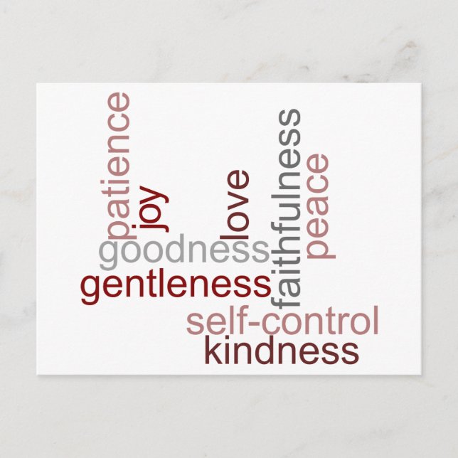 Fruit of the Spirit Word Art Postcard (Front)