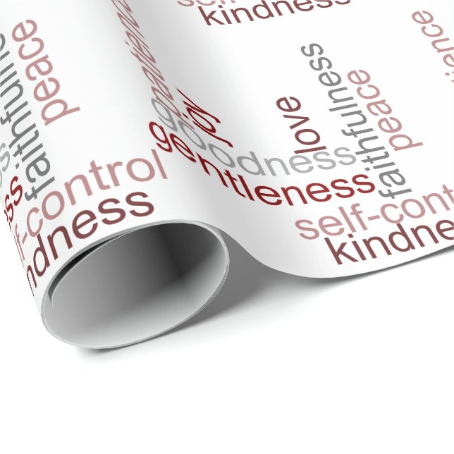 Fruit of the Spirit Word Art Wrapping Paper (Roll Corner)